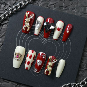 Uñas Postizas de Alta Calidad de Marca Privada al por Mayor, Uñas Acrílicas de Cobertura Completa Cortas, Hechas a Mano, de Lujo Falso - Product Image 3