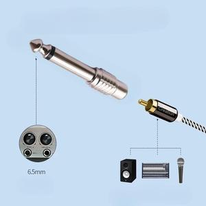 Adaptateur Audio 6.35mm vers RCA, prise en cuivre pour mixeur, amplificateur, guitare, piano, batterie électronique, carte son, haut-parleur - Product Image 3