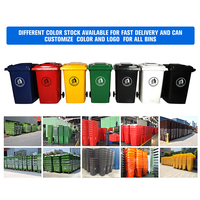 Extérieur 660L 1100L Grande poubelle industrielle en plastique Poubelles avec quatre roues