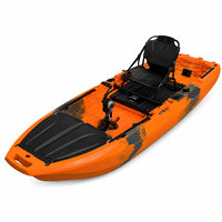 Kayak de pêche à pédales 3M en HDPE, bateau de pêcheur avec siège réglable et porte-canne pour la pêche en plein air