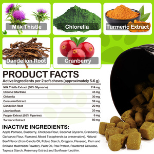 Oimmal <span class=keywords><strong>Pet</strong></span> Liver Support Chews promueve un hígado saludable Multifuncional Hepate Support Chews para perros - Product Image 3