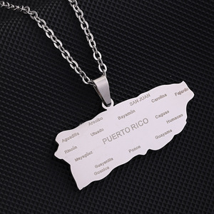 Collar con Colgante <span class=keywords><strong>de</strong></span> Mapa <span class=keywords><strong>de</strong></span> <span class=keywords><strong>Puerto</strong></span> <span class=keywords><strong>Rico</strong></span> en Acero Inoxidable con Letras Grabadas, Joyería <span class=keywords><strong>de</strong></span> Titanio <span class=keywords><strong>para</strong></span> Parejas - Product Image 5