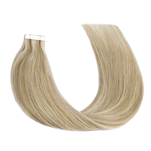 KSWIGS Extensions de cheveux humains vierges de luxe à bandes adhésives invisibles, cuticules alignées, trame en PU invisible, double épaisseur, pointes douces et épaisses - Product Image 3
