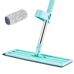 Outil de nettoyage domestique : Serpillère à essorage mains libres, serpillère microfibre pour le nettoyage des sols et des fenêtres, serpillère plate microfibre - Product Image 3