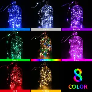 Fairy Lights Button Battery Operated 1M 2M 3M Mini Copper Wire Fairy Lights LED String For Christmas Decoration