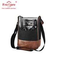 Sac isotherme professionnel de luxe Freshore pour 2 bouteilles de vin, avec isolation en mousse rembourrée, doublure anti-fuite, design pliable pour les voyages