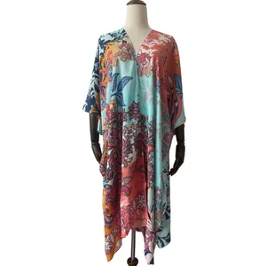 Kurzarm-Kimono-Strickjacke für Damen, schiere, lockere Schal umhänge und Strand kleidung vertuschen