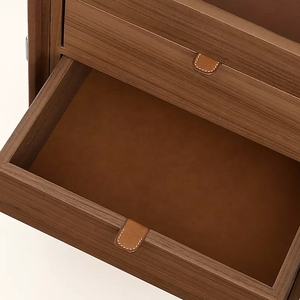 Commode secrétaire haut de gamme multi-rangements, bureau pliant avec armoire intégrée en bois, cuir et lin pour salon et bureau à domicile - Product Image 5
