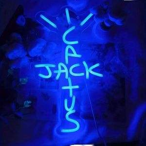 Enseigne néon LED <span class=keywords><strong>Jack</strong></span> <span class=keywords><strong>Cactus</strong></span> à intensité variable, motif chapeau de cowboy, en acrylique, pour décoration murale, idéale pour cave d'homme, chambre, bar, maison, ranch, fête - Product Image 1