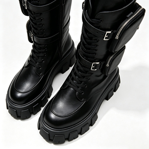 Bottes Chelsea Confortables et Respirantes à Semelle Plate avec Fermeture Éclair et Sangle, Grande Taille, Style Européen et Américain, Collection Automne-Hiver 2026, ODM/OEM - Product Image 2