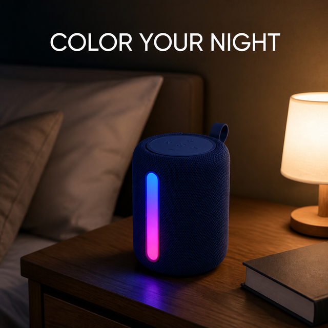 Active Mini Wireless Speaker RGB Lighting 5W Output Built-in Microphone Rechargeable Battery USB Charging for V5.3