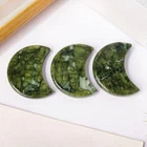 Piedra de Luna Creciente de Jade Xiuyan Tallada en Cristal, Piedra de Palma de Jade Serpentina Natural Pulida, Cristal Curativo, Decoración para el Hogar - Product Image 3