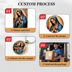 <span class=keywords><strong>Imagen</strong></span> <span class=keywords><strong>de</strong></span> Joyería Religiosa <span class=keywords><strong>de</strong></span> Madera "Nuestra Señora <span class=keywords><strong>de</strong></span> Guadalupe" con Patrón Personalizado para Consulta al por Mayor - Product Image 4
