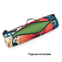 Sac de transport pour tapis de yoga et de Pilates à imprimé floral samoan Tapa, avec fermeture éclair et bandoulière réglable
