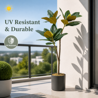 OH Commercial Arbre Magnolia Grandiflora Résistant aux UV et Imperméable - Matériau PU Premium - Prix de Gros pour Hôtels et Restaurants