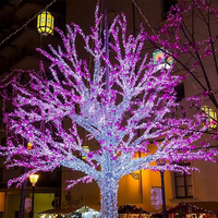 Guirlandes lumineuses LED de Noël en forme de branche, vente en gros d'usine, contrôle par télécommande, indice de protection IP65, décoration extérieure et intérieure, RGB