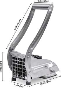 Cortador de Papas Fritas Profesional de 2 Cuchillas, Prensa de Acero Inoxidable para Cocina, Modelo TY-260311-01, de Tendencia para el Hogar - Product Image 2