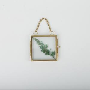 Marco de fotos de vidrio de Metal, marco de espécimen de flores secas, cadena de carpeta Diy, Mini soporte de <span class=keywords><strong>foto</strong></span> transparente Simple Retro Nórdico - Product Image 2