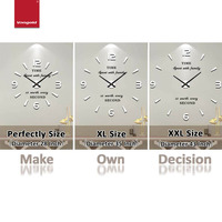 Horloge Murale Grande Blanche Brillante DIY 70-120cm Moderne Silencieuse Autocollante pour Hôtel, Complexe Hôtelier, Gîte Décoration Prix Fixe Vente en Gros Cadeau