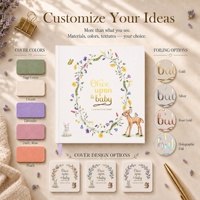 Livre de souvenirs pour bébé personnalisé avec couverture en papier B5, reliure rigide, dorure à chaud, impression couleur, avec boîte