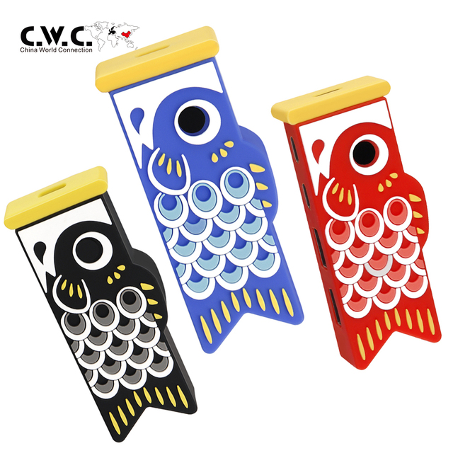 New Design Japanese Carp Flag USB HUB Laptop Desktop Office Universal Red Fish Kawaii 2.0 Koinobori 4 Port Type C USB HUB