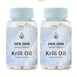 Hot Sale Private Label Krill Oil Soft Capsule Enhance Immunity Support Heart Health Natural Krill Oil Softgel