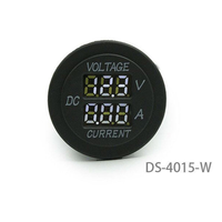 Voltímetro Digital LED de 12V para Auto, Barco y Motocicleta, Medidor de Voltaje Principal AUX, Monitor de Batería, Panel Redondo, Probador de Voltaje Doble