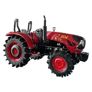 Offre Spéciale Mini tracteurs 60hp 50hp Tracteur à roues 4x4 70hp Tracteur à roues multifonctionnel Moteur rouge, Tracteur agricole