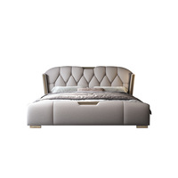 Lit double italien de luxe accessible, moderne et décontracté-Holstered avec sac de rangement souple pour chambre à coucher ou mariage King Size