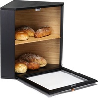 Produits en gros : Boîte à pain en bambou double couche, armoire de cuisine laquée, bac à pain de grande capacité