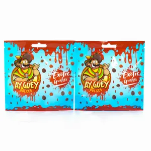 Custom Printing Heat Seal Ziplock Resealable Food Gummy Sweet Cotton Candy Packaging Recyclable Stand Up Pouch Mylar Bags