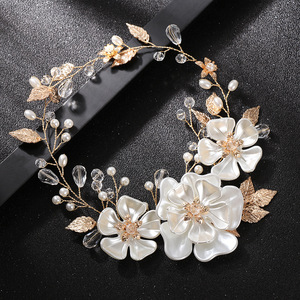 Best-Selling Wedding <strong>Hair</strong> Accessories Crystal Pearl Tiara Flower <strong>Headpiece</strong> Alloy Bridal <strong>Hair</strong> <strong>Vine</strong> for Women Hot Jewelry - Product Image 3