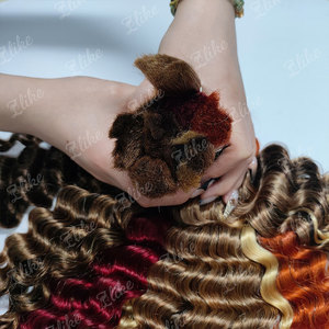 Extensions di capelli umani Remy vergini ricci grezzi non trattati all'ingrosso 100g per trecce Boho, trama singola, solo colore più scuro - Product Image 4