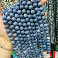 Perles rondes en pierres précieuses naturelles, corail bleu, howlite, agate indienne, brin de 38 cm pour la fabrication de bijoux et accessoires DIY