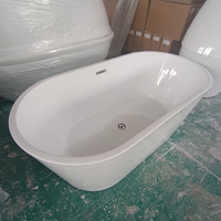 Baignoire oblongue autoportante en acrylique pur de qualité élégante 140-180cm Baignoire de trempage 55-71 pouces Tailles disponibles