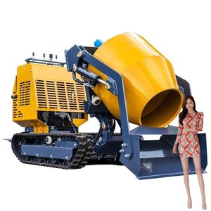 Mini camión mezclador basculante hidráulico, precio de fábrica HT750, hormigonera sobre orugas - Product Image 1