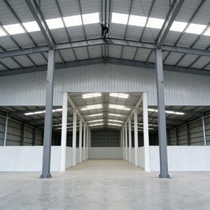 Construcción de Edificios Metálicos Ligeros de Diseño Moderno, Estructura de Acero Industrial Prefabricada con Techo a Dos Aguas, Almacén de Bajo Costo - Product Image 5