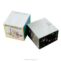 Cube de notes autocollantes personnalisé avec plateau en bois pour promotion, bloc-notes mémo personnalisé avec plateau en bois