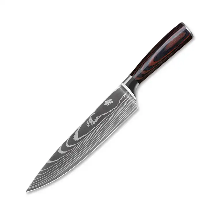 Cuchillo de Chef profesional de acero inoxidable Damasco patrón de diseño de cuchillo de cocina con, Padre en