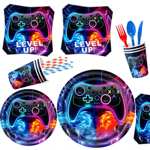 Nuovo Set di Decorazioni per <span class=keywords><strong>Festa</strong></span> di Compleanno a Tema Videogiochi per Ragazzi, Articoli per Feste, Stoviglie Usa e Getta, Striscione, Piatti di Carta, Tovaglioli, Tovaglia - Product Image 4