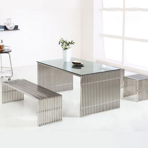 Tabouret carré bas <span class=keywords><strong>en</strong></span> acier inoxydable design moderne, élégant et simple, idéal pour l'entrée, la chambre, le bureau et la <span class=keywords><strong>table</strong></span> à manger - Product Image 1