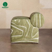 Moontree Furniture Mobilier de salon européen Tissu Tissu Tabouret Ottoman Sofa Side Bakcrest Square Pouf Dressing Chair