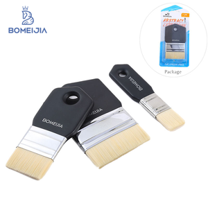 Bomeijia 1 màu trắng lợn bờm tóc ngắn bàn chải nghệ sĩ Acrylic xử lý màu nước bàn chải phẳng Nguồn cung cấp nghệ thuật - Product Image 1