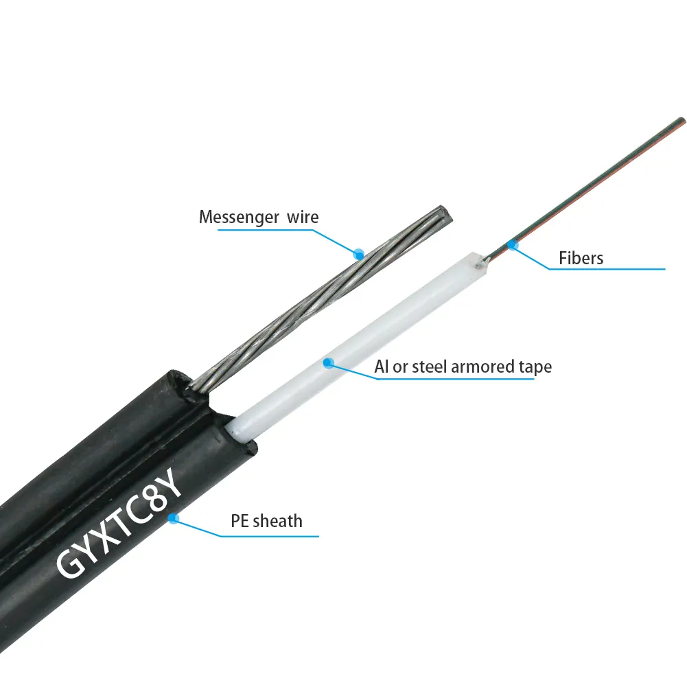 Guter Preis GYXTC8Y Selbst tragende Glasfaser GYXTC8S/Y FTTH Abbildung 8 Glasfaser kabel GYXTC8Y