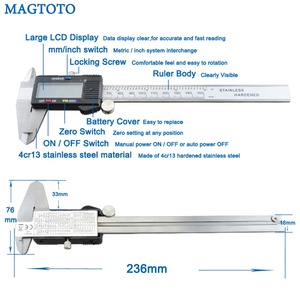 Calibrador vernier <span class=keywords><strong>digital</strong></span> con pantalla LCD supergrande para medir - Product Image 2