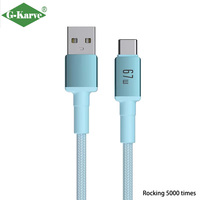 Cable USB C Trenzado, Cable de Carga USB-A Tipo C, Carga Rápida, Sincronización de Datos, Cable de Nailon Resistente para Teléfono Móvil y Computadora