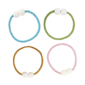 Curtain <b>Tiebacks</b> Round Pearl Design No Drilling Modern Style Chemical Fiber Accessory For Window Curtains - Product Image 3