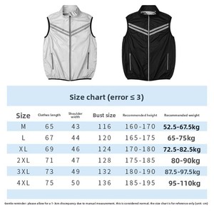 <span class=keywords><strong>Gilet</strong></span> rafraîchissant sans manches avec ventilateur intégré pour <span class=keywords><strong>homme</strong></span>, 100 % polyester, fermeture éclair, bande réfléchissante, tenue de travail climatisée pour l'extérieur - Product Image 5