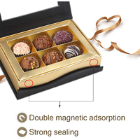Boîtes à chocolats artisanales à 6 compartiments, truffes, bonbons, boîtes à chocolats, emballage, boîte à chocolat noir, cadeau, boîtes à friandises miniatures vides
