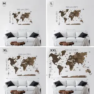 Gran decoración de pared de madera 3D <span class=keywords><strong>mapa</strong></span> del mundo de madera idea de regalo de inauguración de la casa arte de pared de madera <span class=keywords><strong>Mapa</strong></span> de viaje mundial para el hogar y la cocina u oficina - Product Image 1